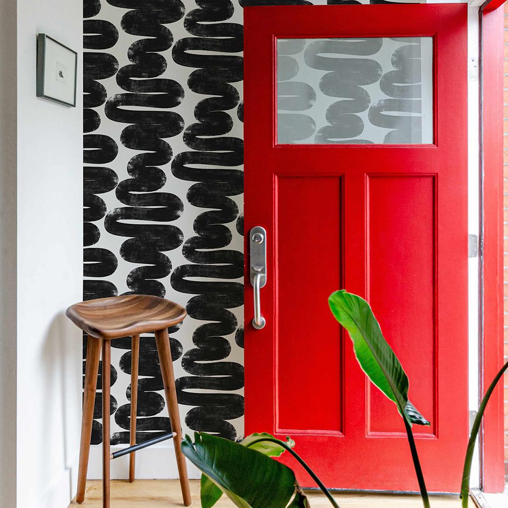 DecoratorsBest Curvy Stripes by Bobby Berk Domino Peel and Stick Wallpaper, 28 sq. ft.