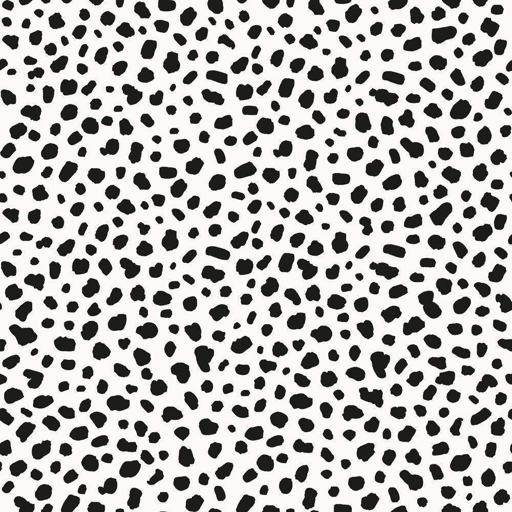 Tempaper Dalmation Dots by The Novogratz Black and White Peel and Stick Wallpaper, 28 sq. ft.