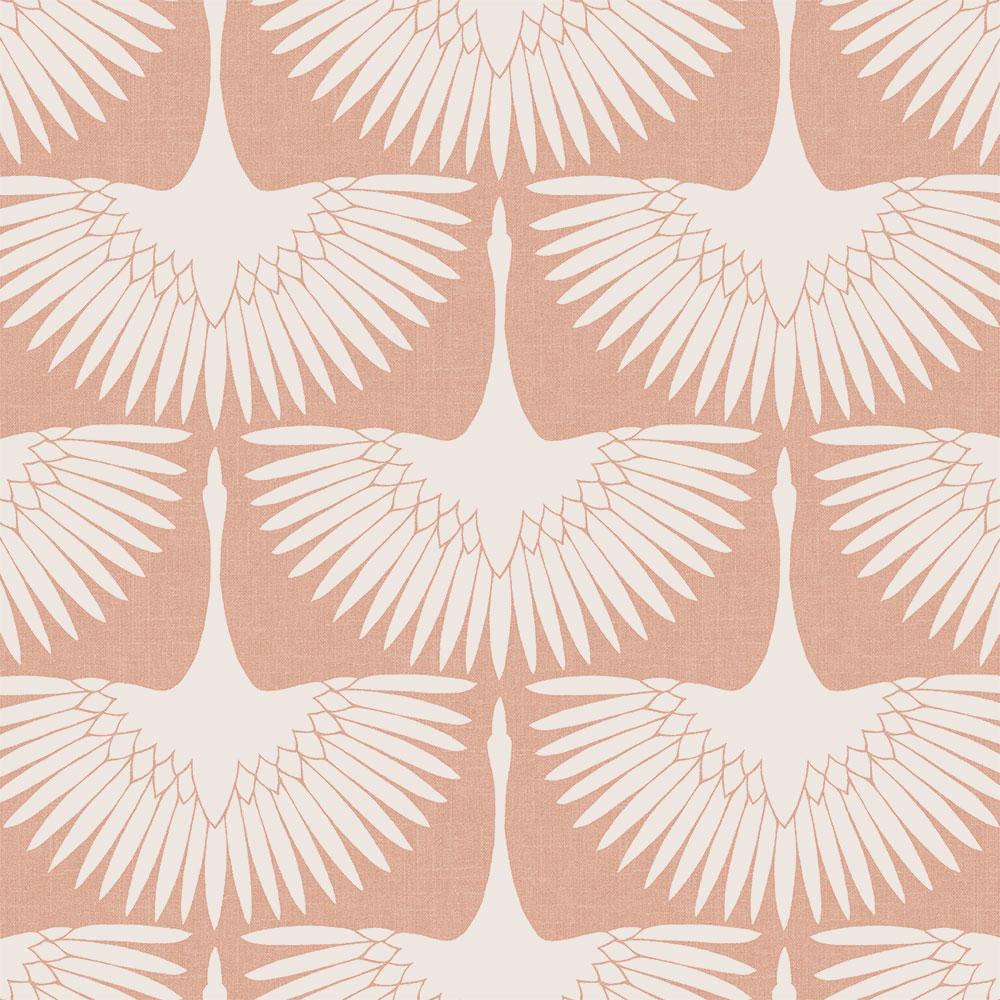 Tempaper Cranes by Genevieve Gorder Pink Peel and Stick Wallpaper, 28 sq. ft.