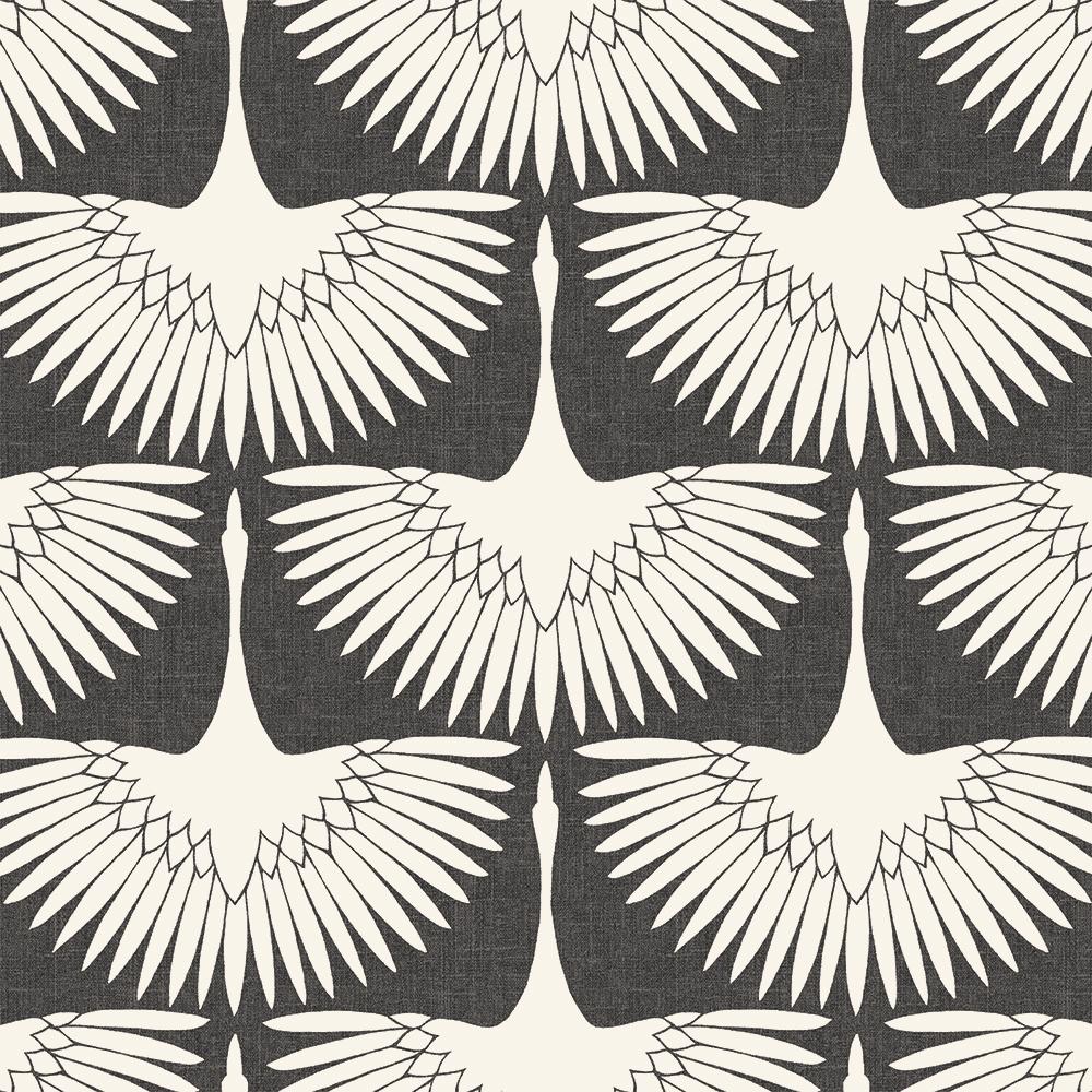 DecoratorsBest Cranes by Genevieve Gorder Grey Peel and Stick Wallpaper, 28 sq. ft.