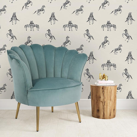 DecoratorsBest Zebras by The Novogratz White Peel and Stick Wallpaper, 28 sq. ft.