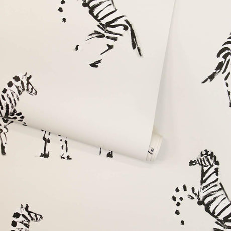 DecoratorsBest Zebras by The Novogratz White Peel and Stick Wallpaper, 28 sq. ft.