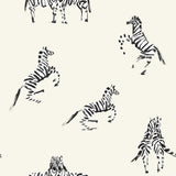 Tempaper Zebras by The Novogratz White Peel and Stick Wallpaper, 28 sq. ft.