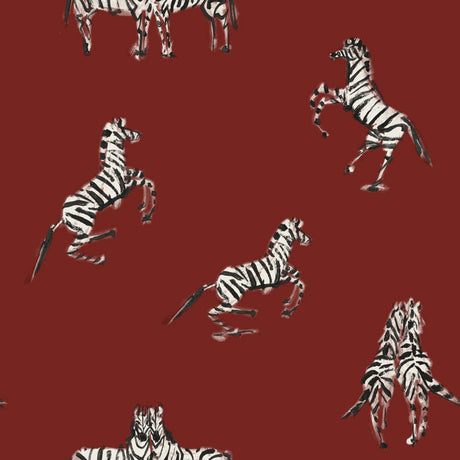 Tempaper Zebras by The Novogratz Red Peel and Stick Wallpaper, 28 sq. ft.