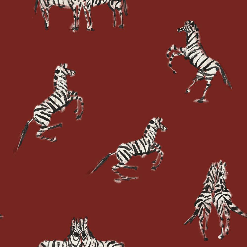 DecoratorsBest Zebras by The Novogratz Red Peel and Stick Wallpaper, 28 sq. ft.