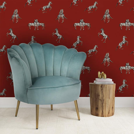DecoratorsBest Zebras by The Novogratz Red Peel and Stick Wallpaper, 28 sq. ft.