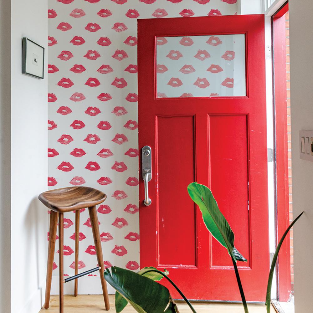 DecoratorsBest Lips by The Novogratz Bold Red Peel and Stick Wallpaper, 28 sq. ft.