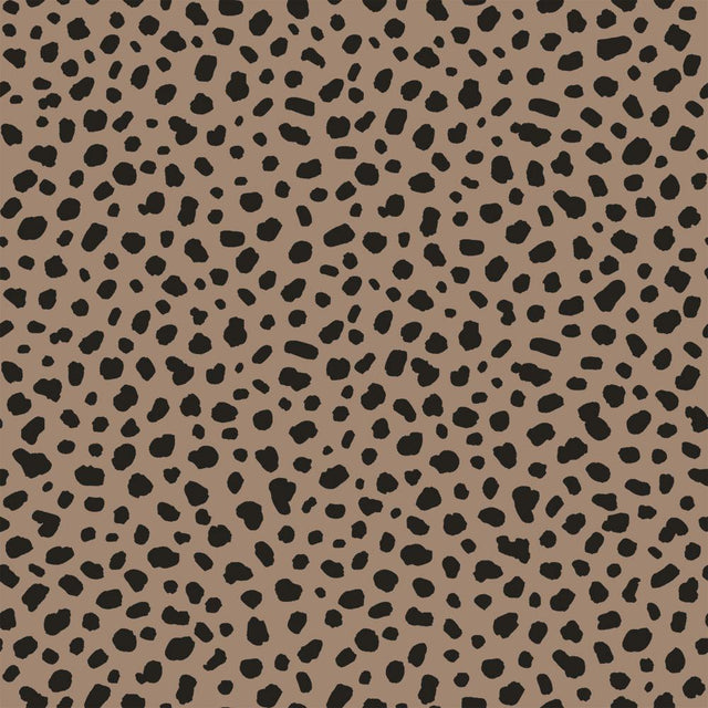 Tempaper Dalmation Dots by The Novogratz Black and Brown Peel and Stick Wallpaper, 28 sq. ft.