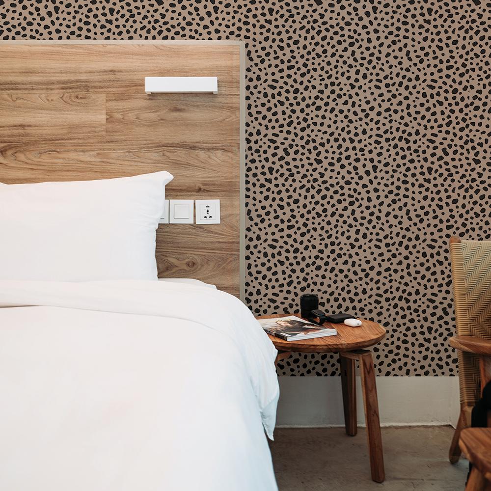 DecoratorsBest Dalmation Dots by The Novogratz Black and Brown Peel and Stick Wallpaper, 28 sq. ft.