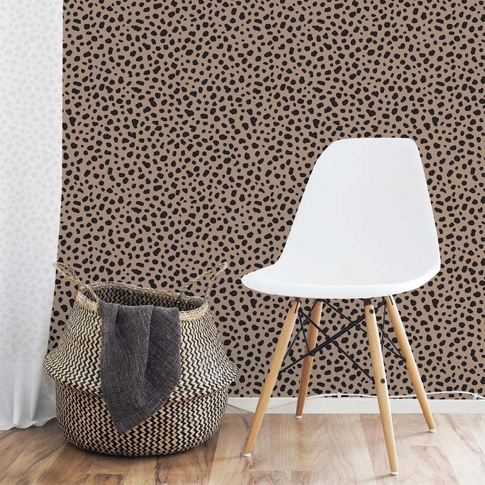 DecoratorsBest Dalmation Dots by The Novogratz Black and Brown Peel and Stick Wallpaper, 28 sq. ft.