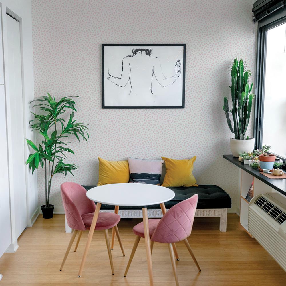 DecoratorsBest Dalmation Dots by The Novogratz Pink Peel and Stick Wallpaper, 28 sq. ft.