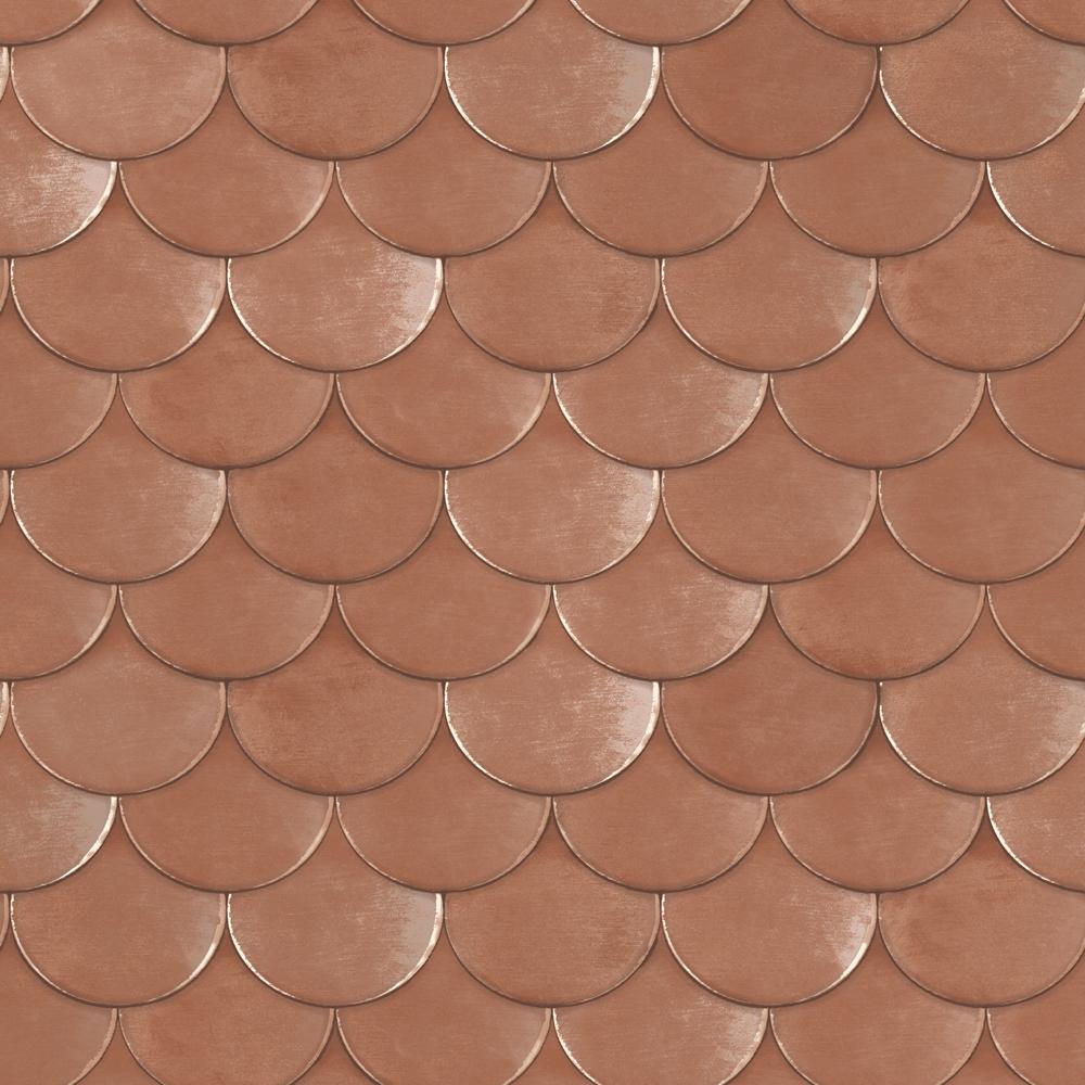 Tempaper Mermaid Shells by Genevieve Gorder Metallic Copper Peel and Stick Wallpaper, 28 sq. ft.