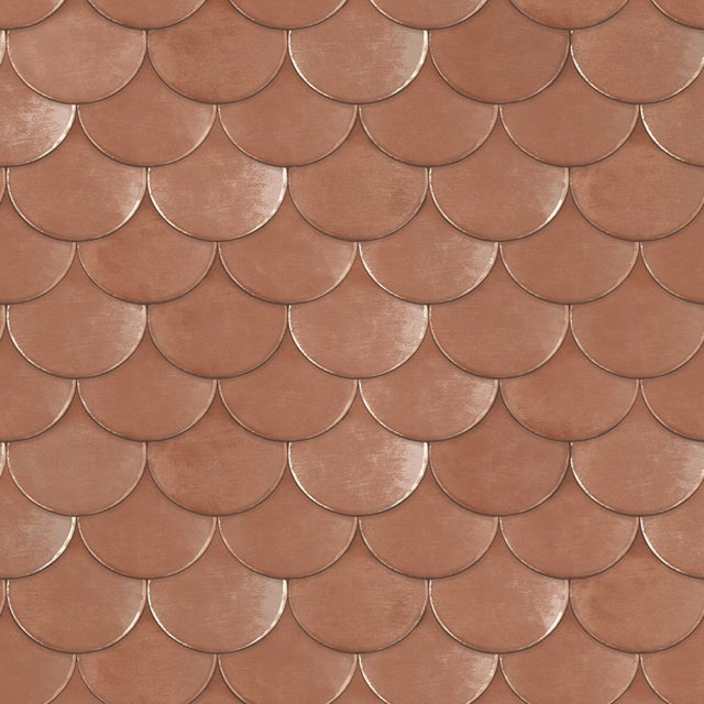 Tempaper Mermaid Shells by Genevieve Gorder Metallic Copper Peel and Stick Wallpaper, 28 sq. ft.