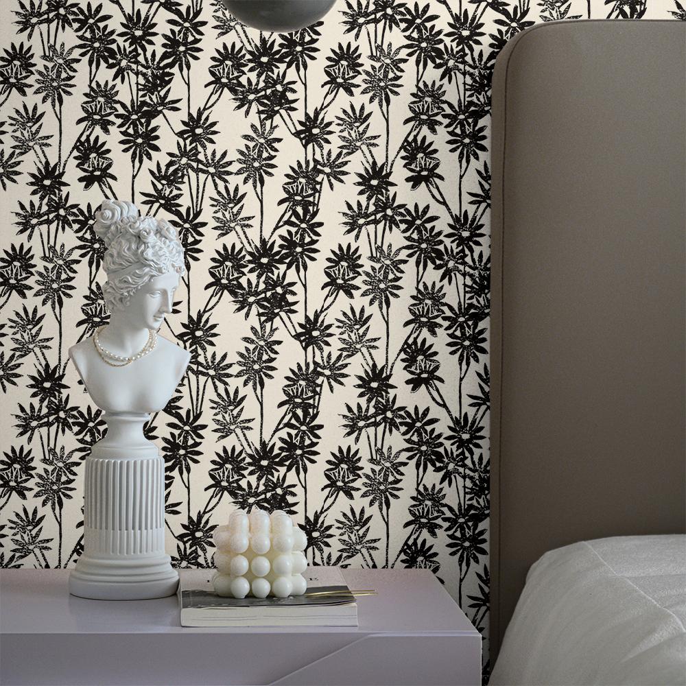 DecoratorsBest Bloom by The Novogratz Black and White Peel and Stick Wallpaper, 28 sq. ft.