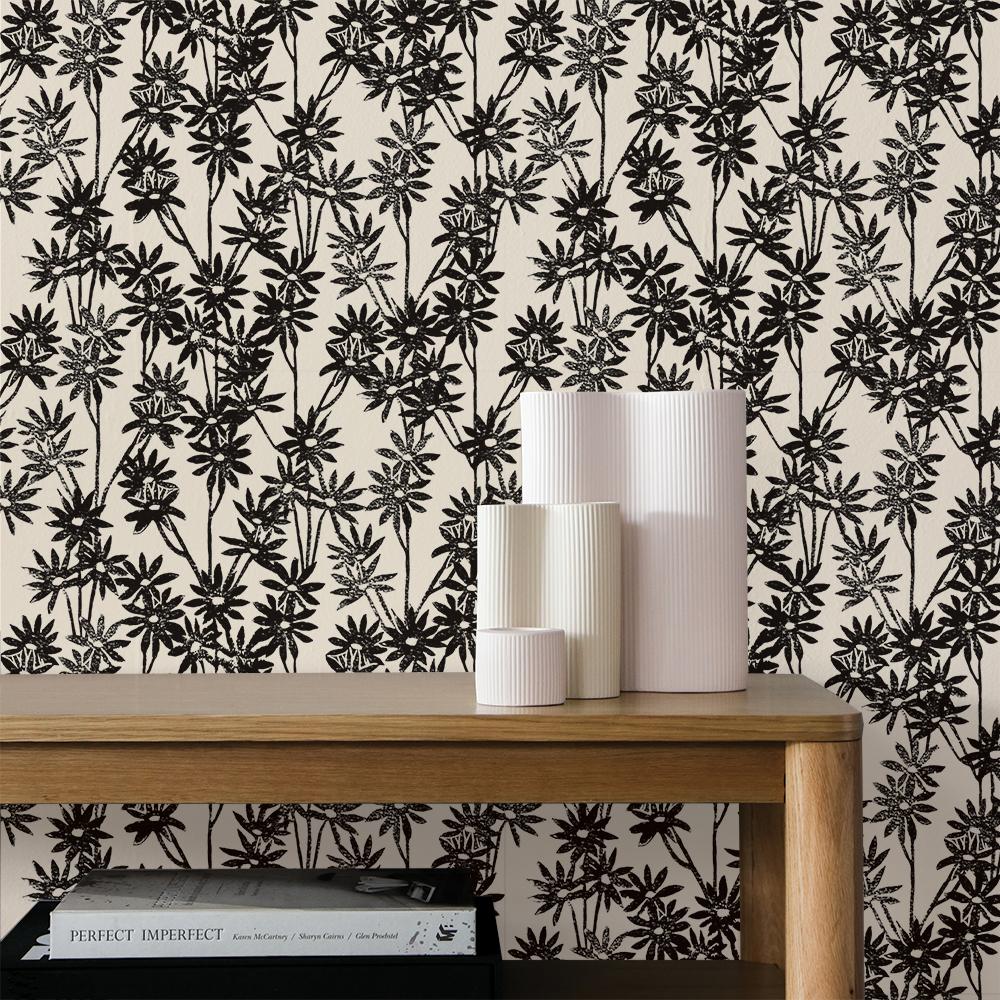 DecoratorsBest Bloom by The Novogratz Black and White Peel and Stick Wallpaper, 28 sq. ft.