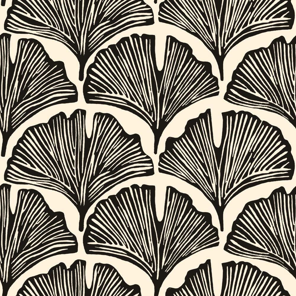DecoratorsBest Ginko Leaves by The Novogratz Black and White Peel and Stick Wallpaper, 28 sq. ft.