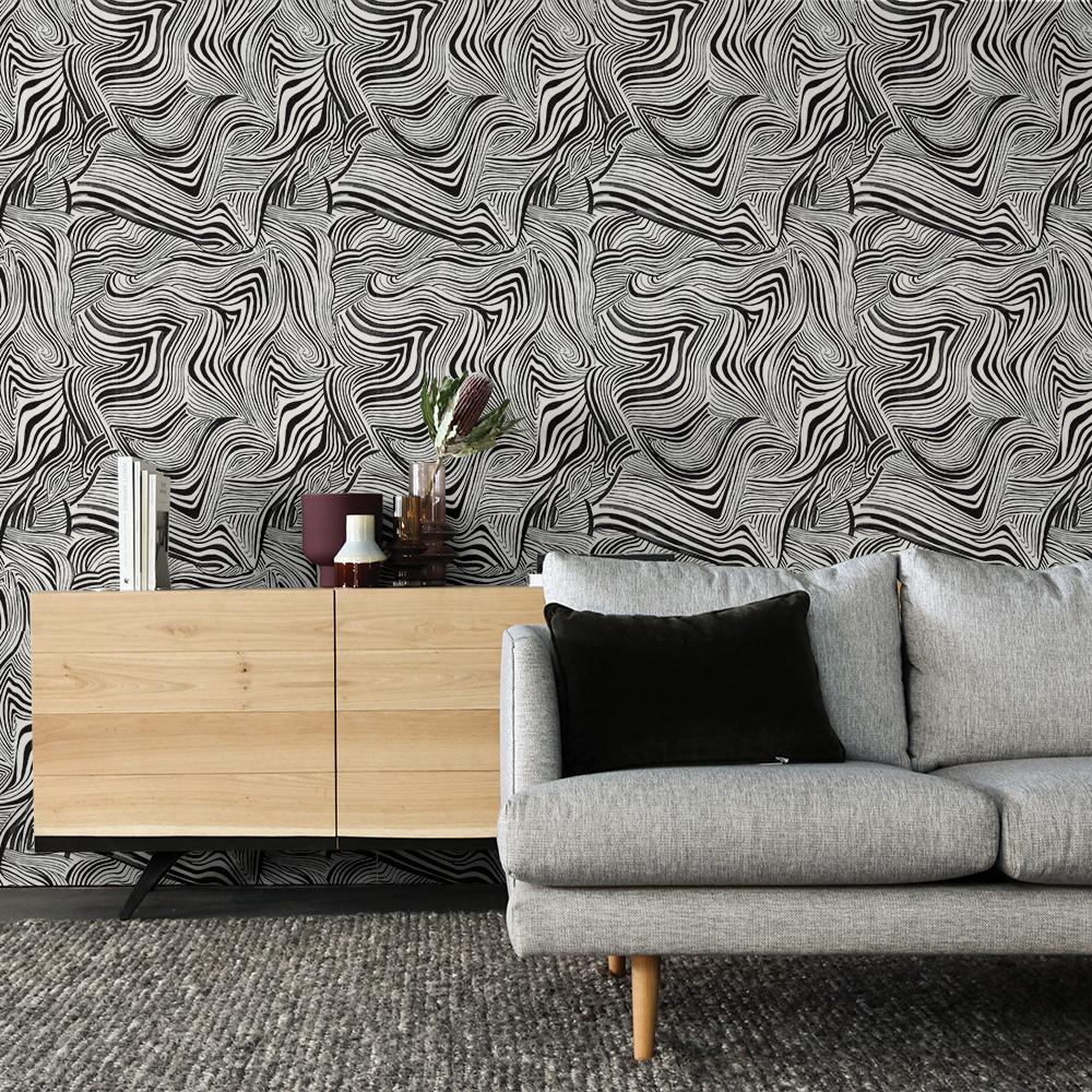DecoratorsBest Zebra Print by The Novogratz Black and White Peel and Stick Wallpaper, 28 sq. ft.