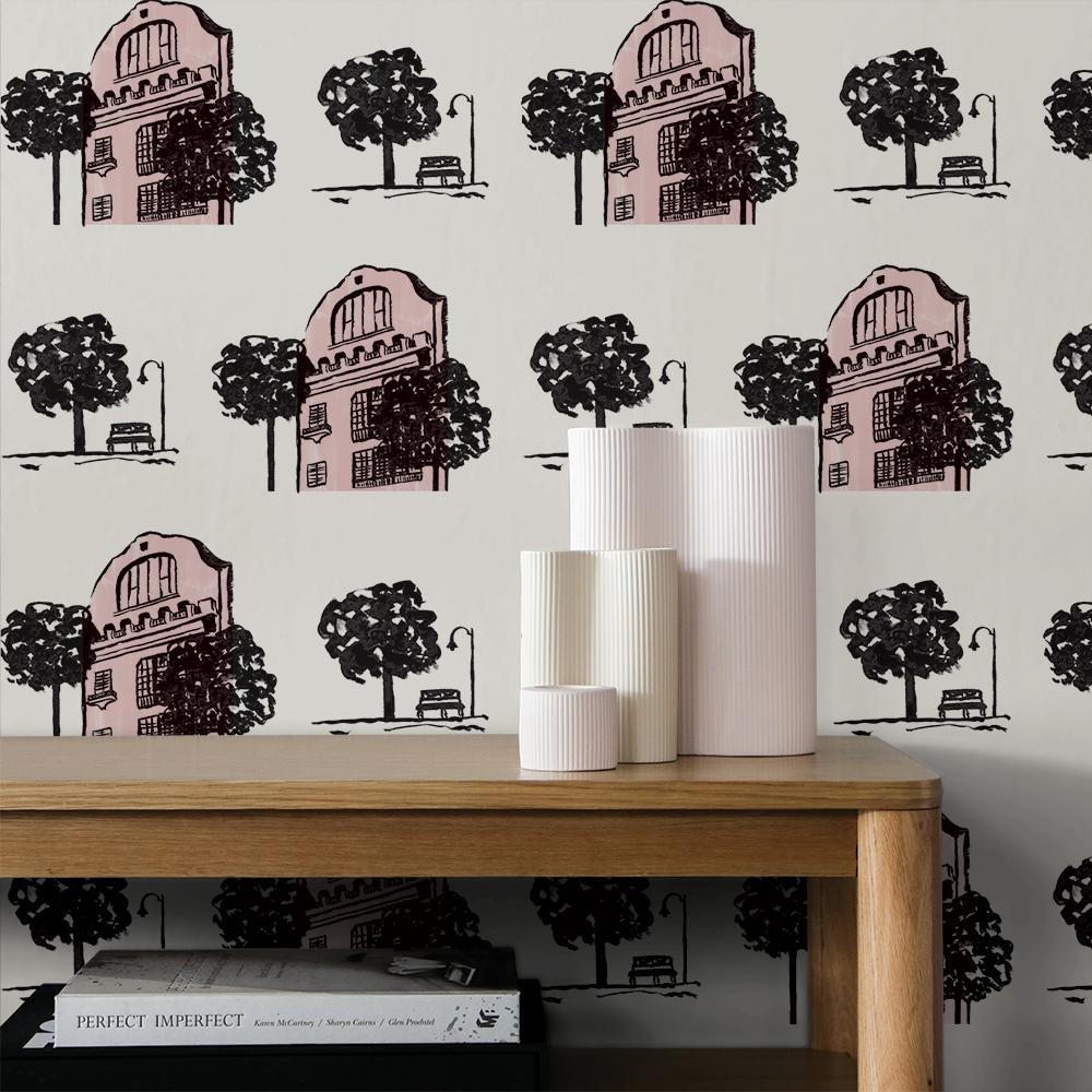 DecoratorsBest Pink House by The Novogratz White and Pink Peel and Stick Wallpaper, 28 sq. ft.