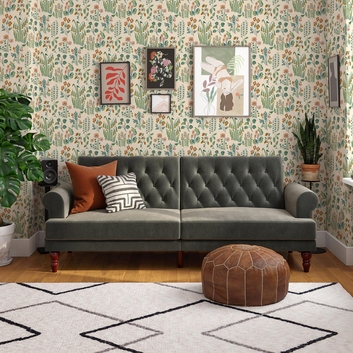 DecoratorsBest Wildflowers by The Novogratz Neutral Peel and Stick Wallpaper, 28 sq. ft.