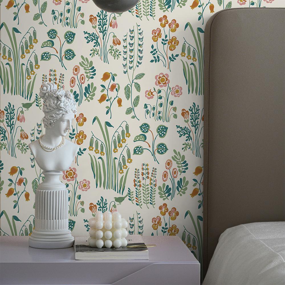 DecoratorsBest Wildflowers by The Novogratz Neutral Peel and Stick Wallpaper, 28 sq. ft.
