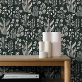 DecoratorsBest Wildflowers by The Novogratz Black and White Peel and Stick Wallpaper, 28 sq. ft.