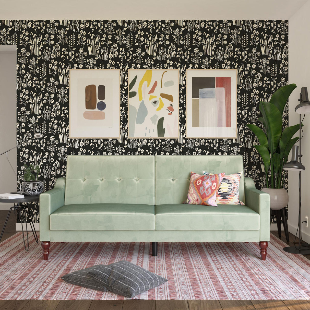 DecoratorsBest Wildflowers by The Novogratz Black and White Peel and Stick Wallpaper, 28 sq. ft.