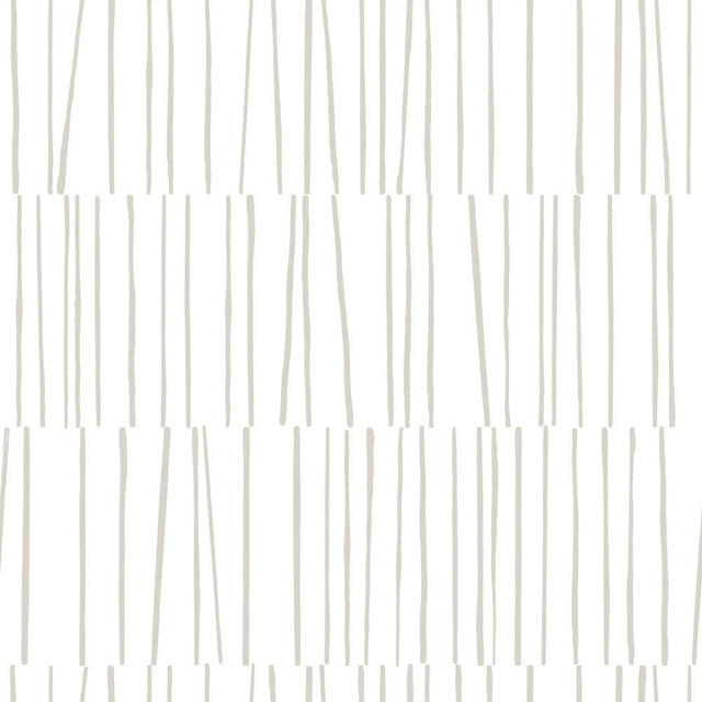 Tempaper Stripe Lines by Bobby Berk Light Grey Peel and Stick Wallpaper, 28 sq. ft.