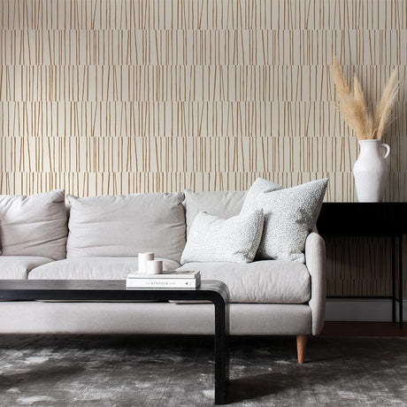 DecoratorsBest Stripe Lines by Bobby Berk Neutral Tan Peel and Stick Wallpaper, 28 sq. ft.