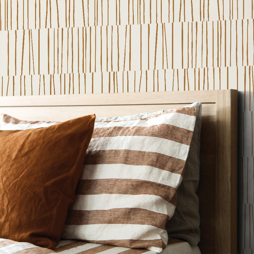 DecoratorsBest Stripe Lines by Bobby Berk Neutral Tan Peel and Stick Wallpaper, 28 sq. ft.