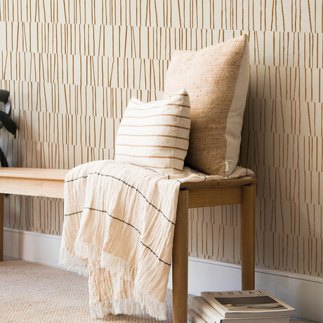 DecoratorsBest Stripe Lines by Bobby Berk Neutral Tan Peel and Stick Wallpaper, 28 sq. ft.