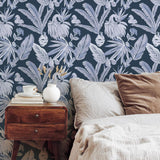 DecoratorsBest Flamingos by She She Blue and Black Peel and Stick Wallpaper, 28 sq. ft.