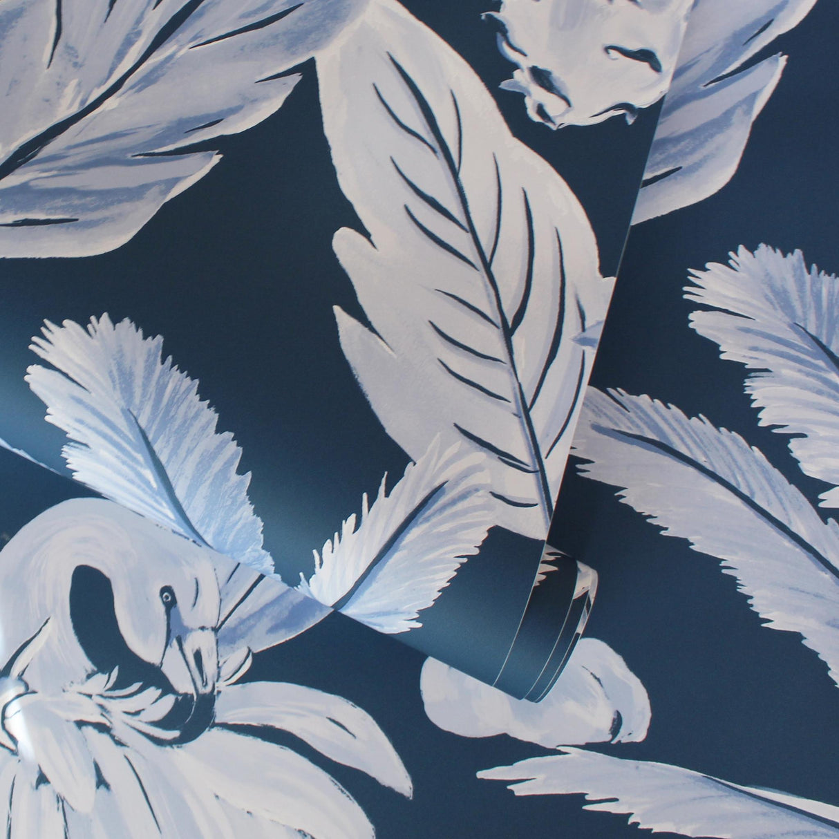 DecoratorsBest Flamingos by She She Blue and Black Peel and Stick Wallpaper, 28 sq. ft.