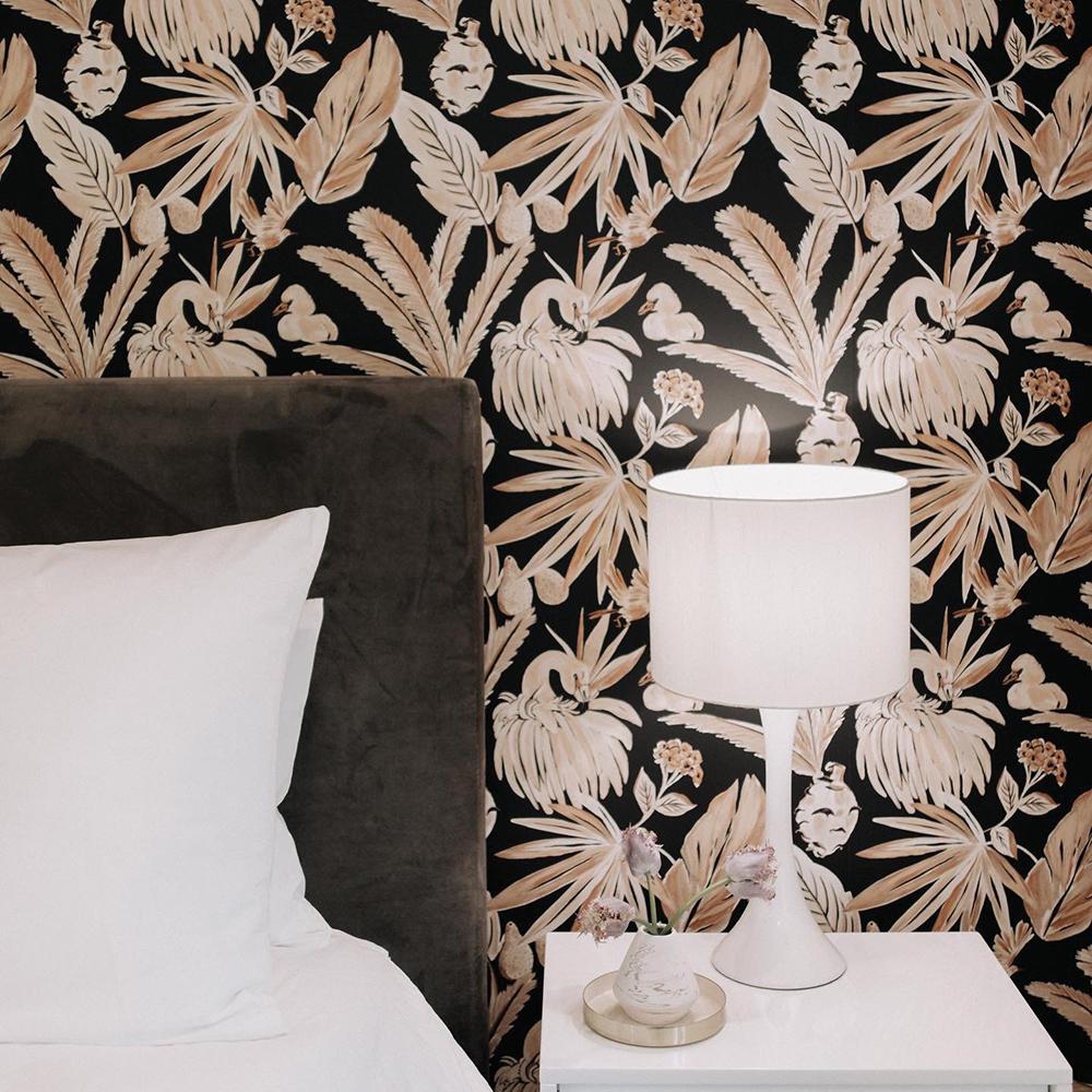 DecoratorsBest Flamingos by She She Terracotta and Black Peel and Stick Wallpaper, 28 sq. ft.