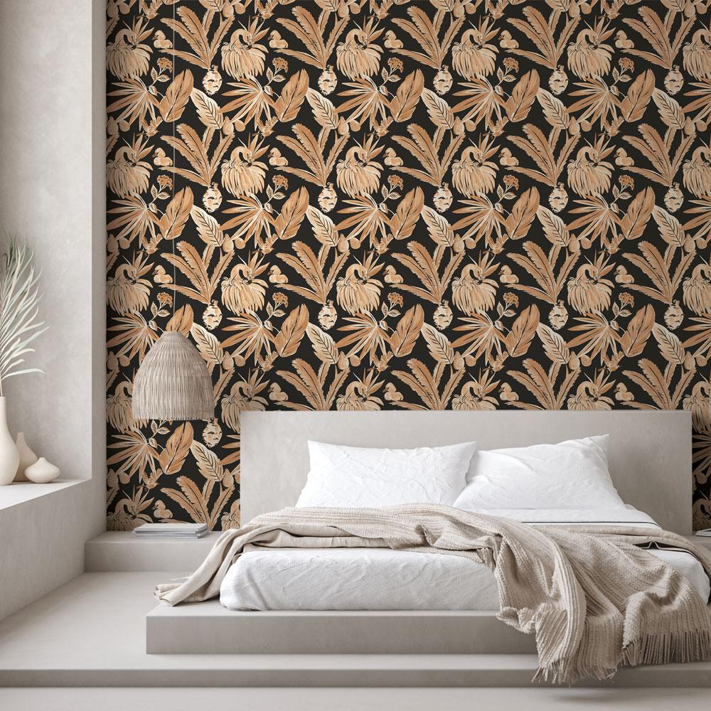 DecoratorsBest Flamingos by She She Terracotta and Black Peel and Stick Wallpaper, 28 sq. ft.