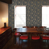 DecoratorsBest Delicate Peony Black Peel and Stick Wallpaper, 56 sq. ft.