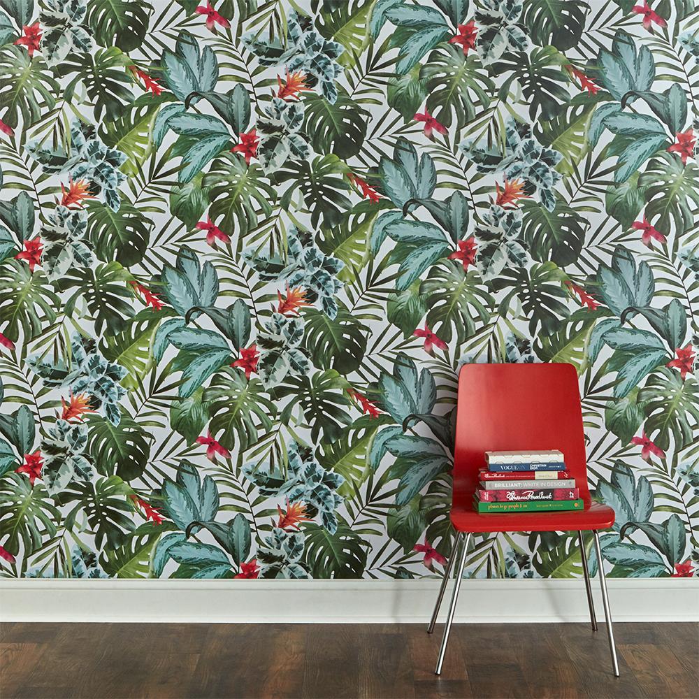 DecoratorsBest Tropical Rainforest Green Peel and Stick Wallpaper, 60 sq. ft.