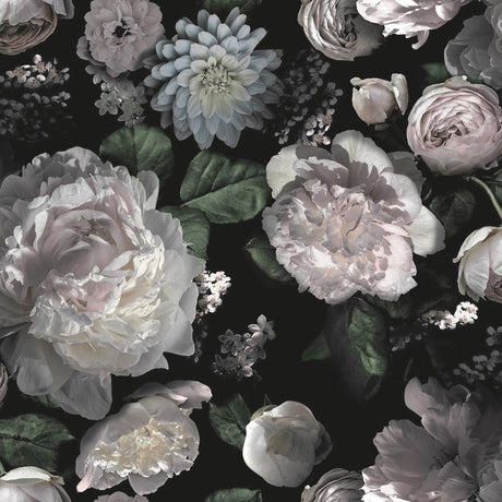 Tempaper Dark Florals Black Peel and Stick Wallpaper, 60 sq. ft.