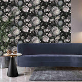 DecoratorsBest Dark Florals Black Peel and Stick Wallpaper, 60 sq. ft.