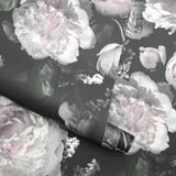 DecoratorsBest Dark Florals Black Peel and Stick Wallpaper, 60 sq. ft.