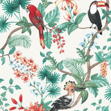 Tempaper Tropical Birds White Peel and Stick Wallpaper, 56 sq. ft.