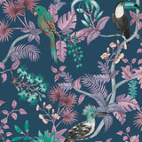 Tempaper Tropical Birds Blue Peel and Stick Wallpaper, 56 sq. ft.