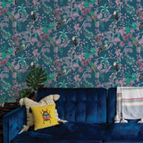 DecoratorsBest Tropical Birds Blue Peel and Stick Wallpaper, 56 sq. ft.