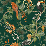 Tempaper Tropical Birds Green Peel and Stick Wallpaper, 56 sq. ft.
