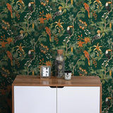 DecoratorsBest Tropical Birds Green Peel and Stick Wallpaper, 56 sq. ft.