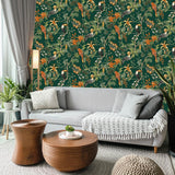 DecoratorsBest Tropical Birds Green Peel and Stick Wallpaper, 56 sq. ft.