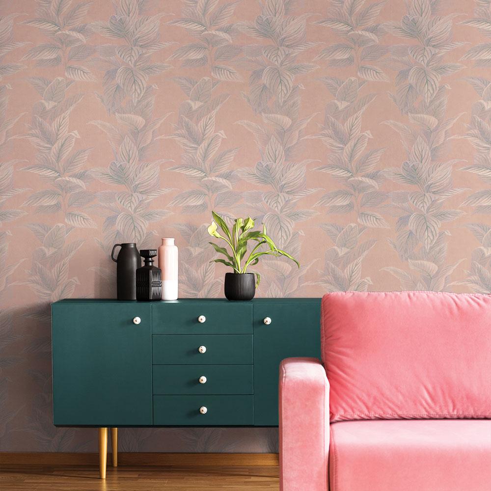DecoratorsBest Retro Palms Pink Peel and Stick Wallpaper, 60 sq. ft.