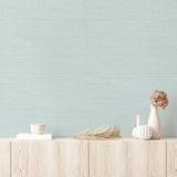 DecoratorsBest Faux Grasscloth Blue Green Peel and Stick Wallpaper, 56 sq. ft.