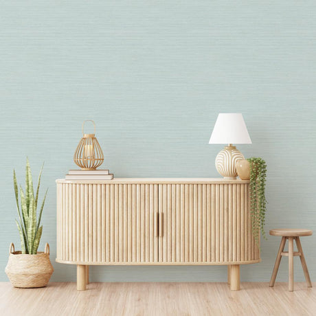 DecoratorsBest Faux Grasscloth Blue Green Peel and Stick Wallpaper, 56 sq. ft.