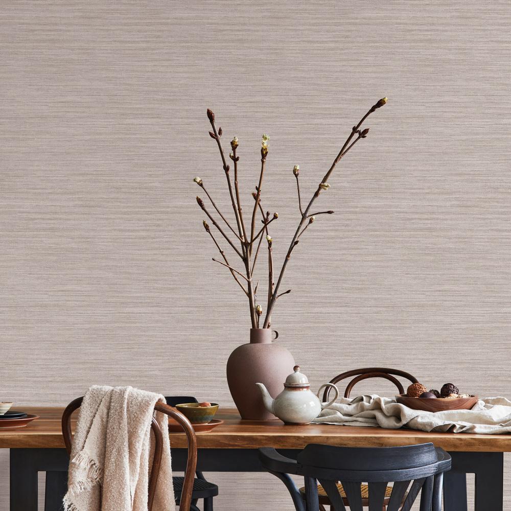 DecoratorsBest Faux Grasscloth Light Grey Peel and Stick Wallpaper, 56 sq. ft.