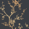 Decoratorsbest Peel And Stick Birds By Cynthia Rowley Metallic Gold And Black Wallpaper